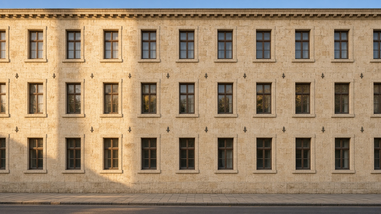 Fachada de piedra de un edificio institucional. Imagen de ambiente, no corresponde a una sede concreta.